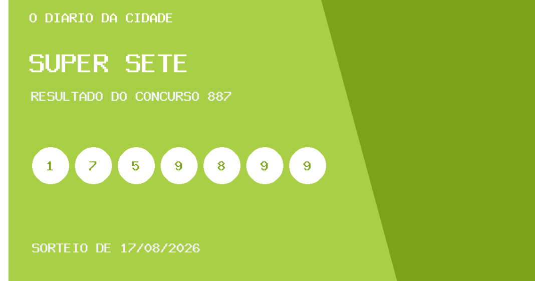 Super Sete hoje: resultado do concurso 887 e números sorteados Resultado da Super Sete, concurso 887