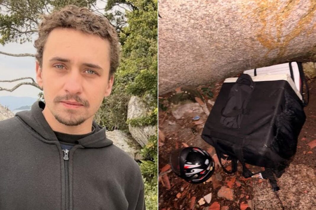 Entregador desaparecido foto, e sua mochila
